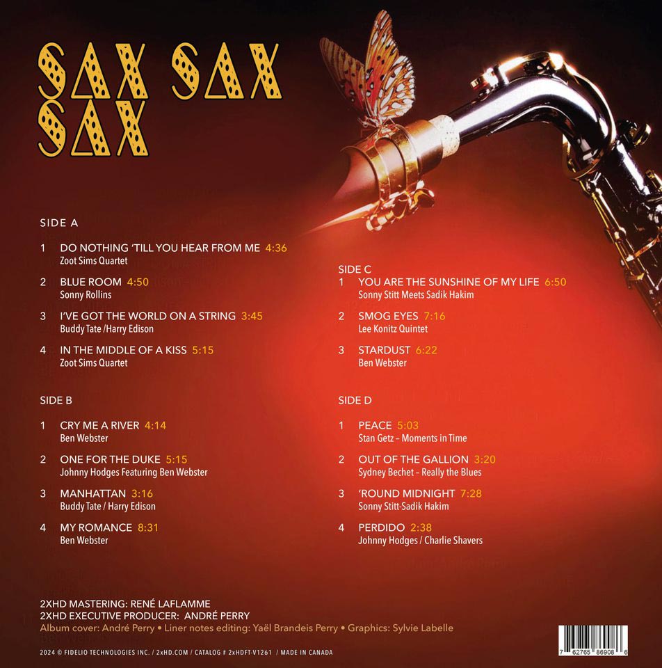 SAX, SAX, SAX - 180g Audiophile Double Vinyl: Jazz Saxophone Legends