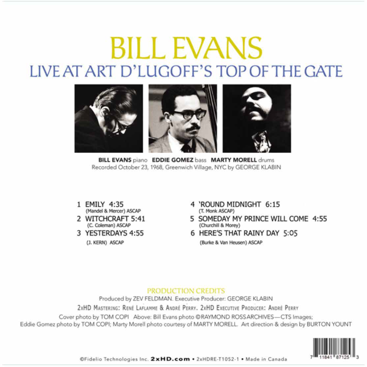 Bill Evans - Top Of The Gate Vol. 1 / Reel-to-reel